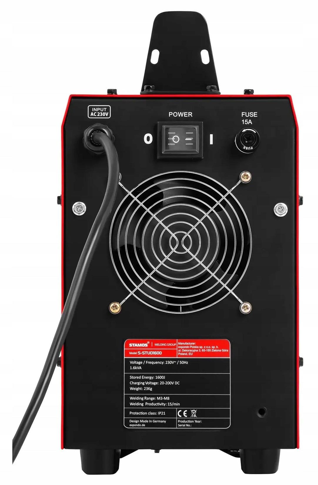 Capacitor welding machine 1600J 72000µF STAMOS S-STUD1600 10020158 Manufacturer code 10020158