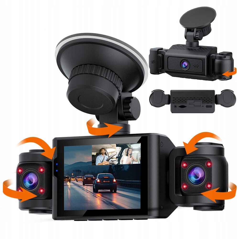 Car Camera 360° 4x Full HD 1080P G-Sensor IR Night Parking PL Batteries included yes