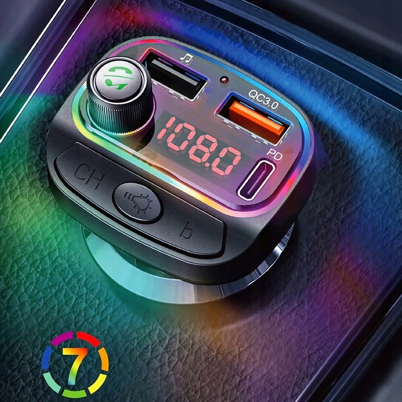Car FM Bluetooth Transmitter FAST Charger PD 24W QC3.0 USB-C RGB Product weight with unit packaging 0.2 kg