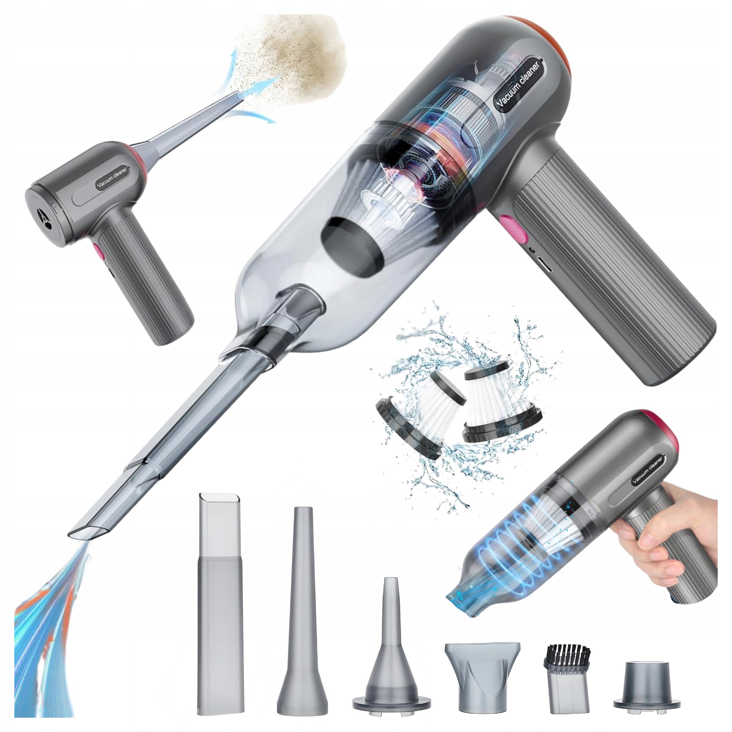 Car Handheld Vacuum Cleaner Multifunction Device Blower USB Pump