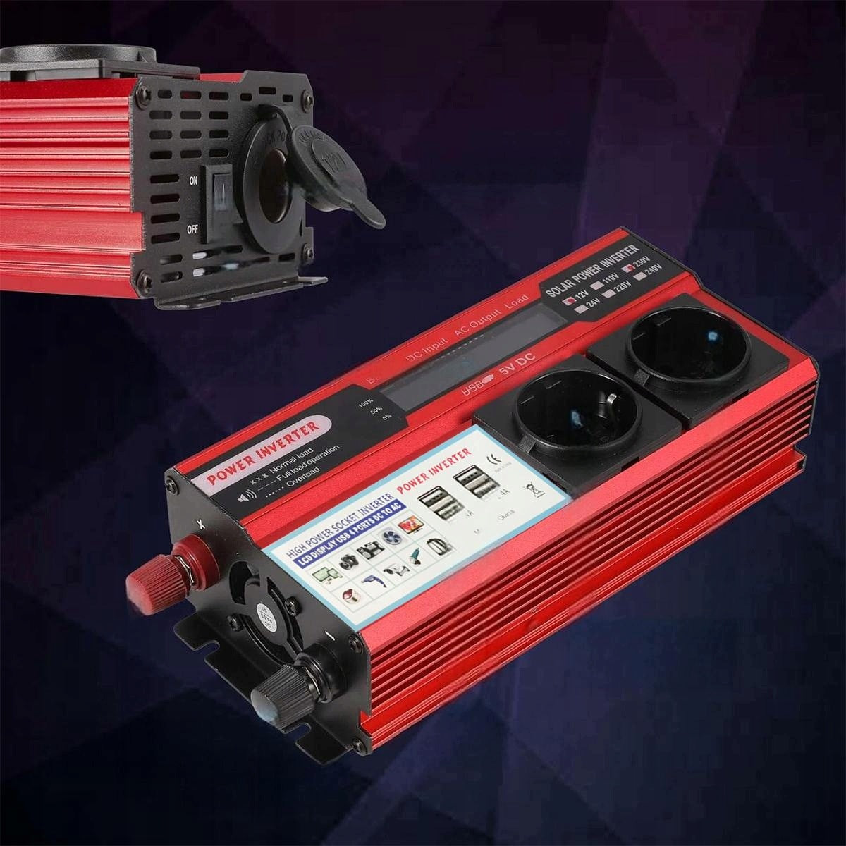 Car Inverter 12V/230V 2000W Pure Sine Effective power 2000 W