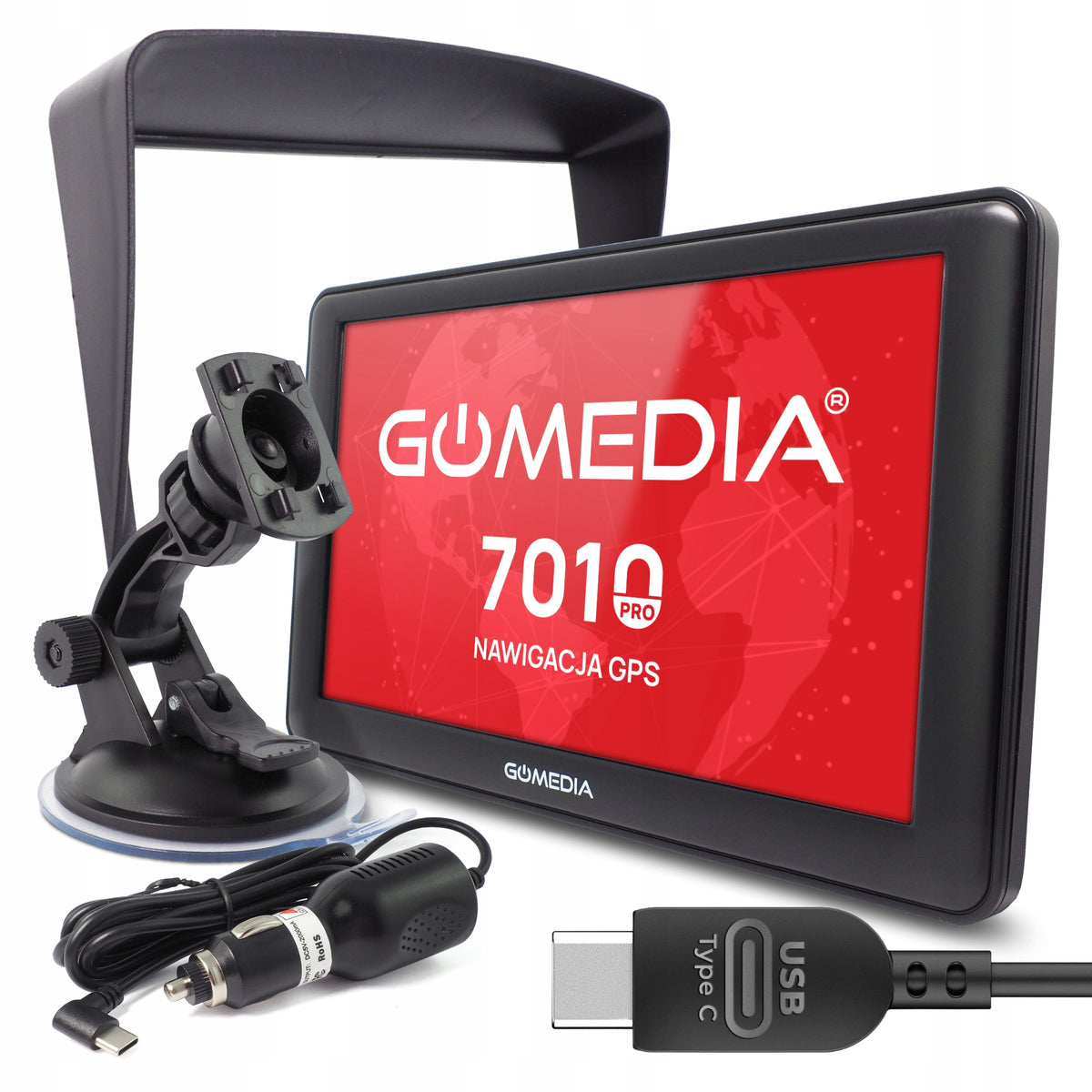 Car Navigation TIR GPS GOMEDIA 7010 PRO 7" USB-C 16GB ROM 512GB RAM
