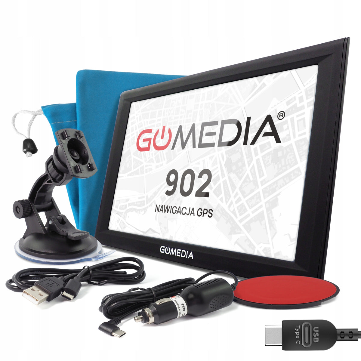 Car Navigation TIR GPS GOMEDIA 902 9" USB-C 16GB ROM 256GB RAM