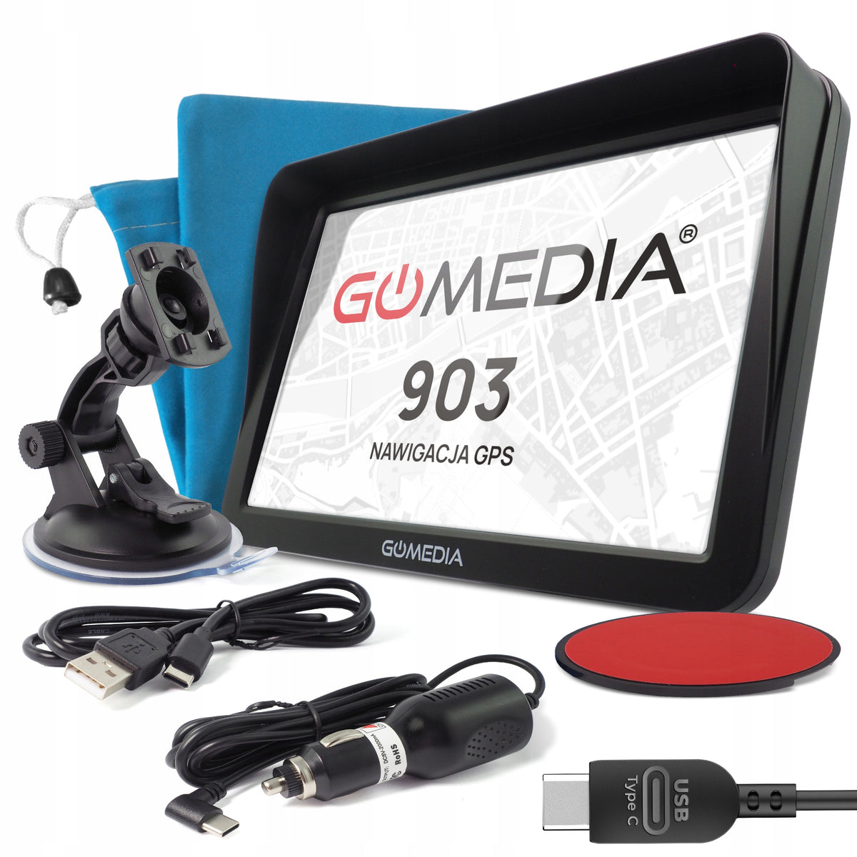 Car Navigation TIR GPS GOMEDIA 903 9" USB-C 16GB ROM 256GB RAM