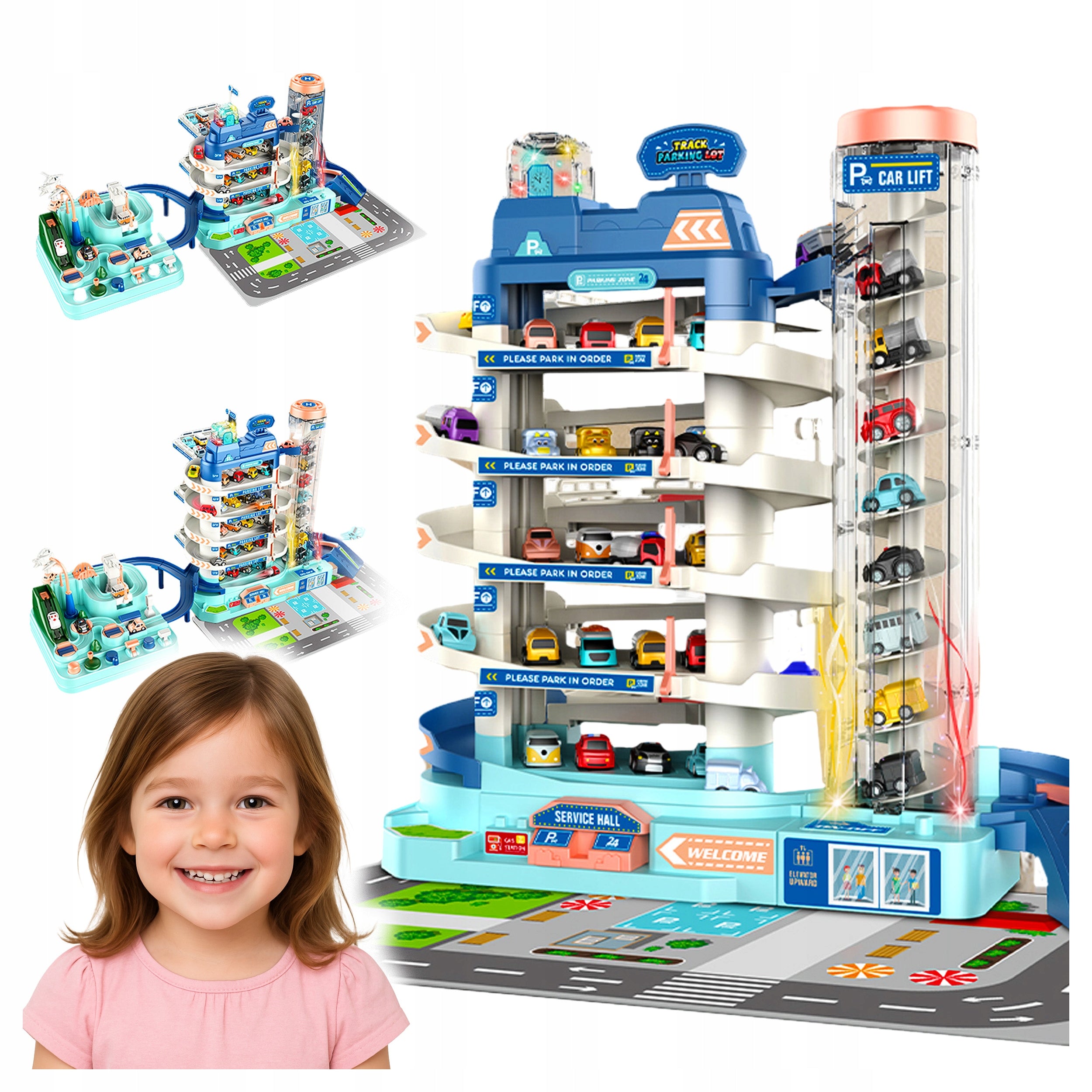 Car Parking Garage Multi-level Slide Cars For Children Elevator