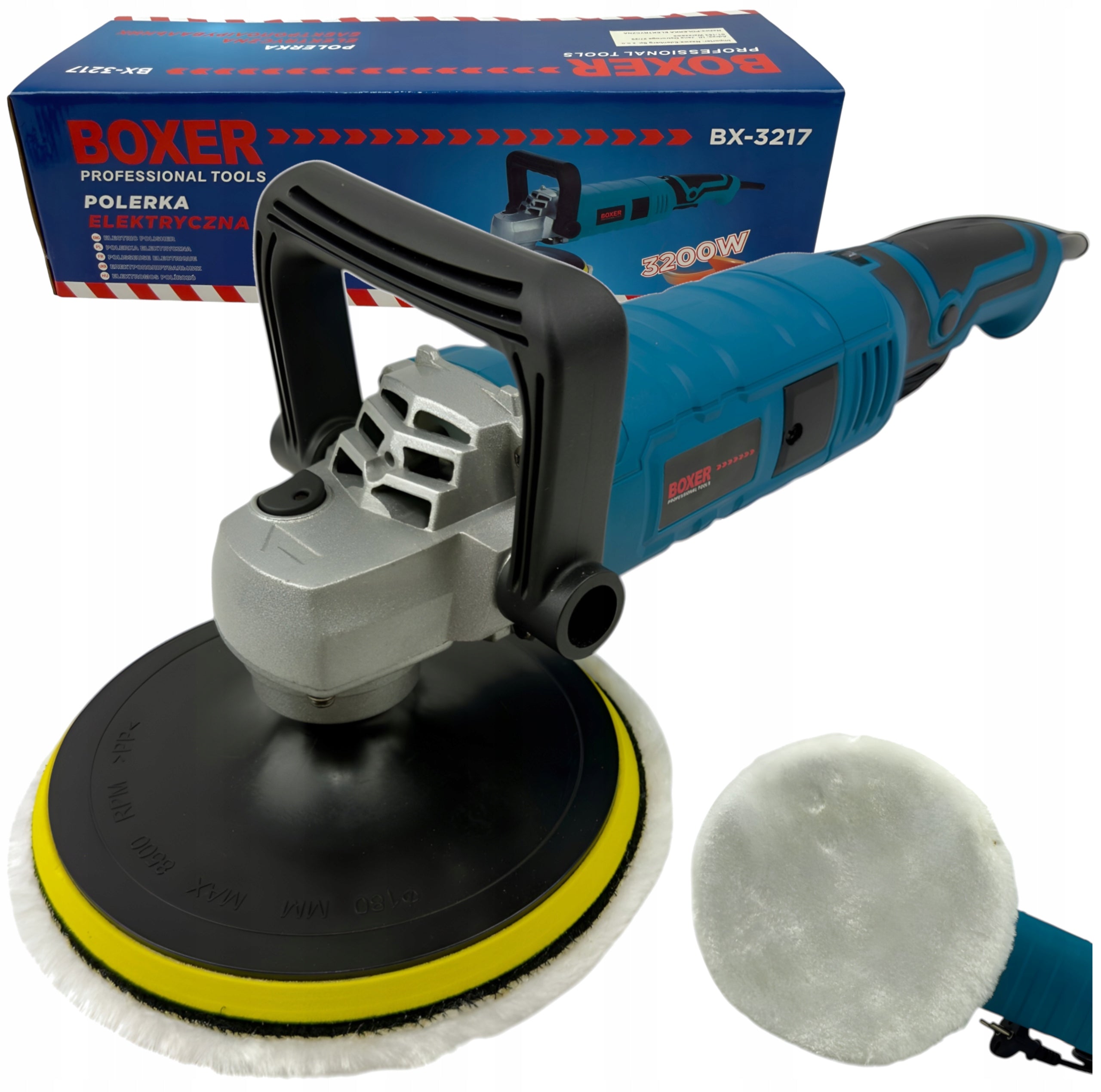 Car Polisher 3200W BOXER Adjustable 1-7 + Polishing Set 180mm