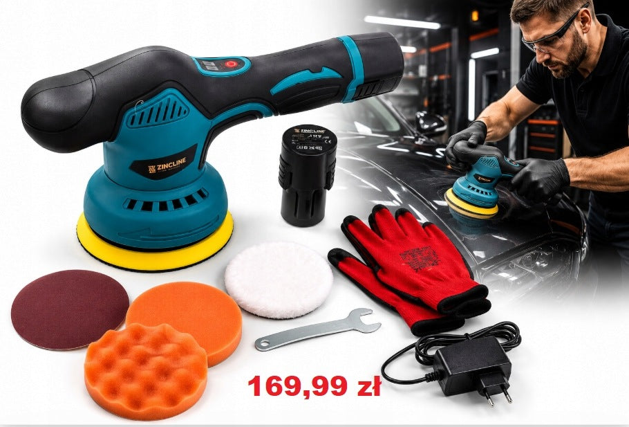 Car Polisher Eccentric 125mm 2x Aku Varnish Kit Auto