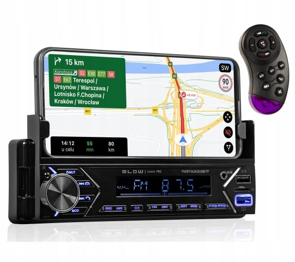 Car Radio 1DIN BLOW mobile PRO USB SD Bluetooth Phone Holder