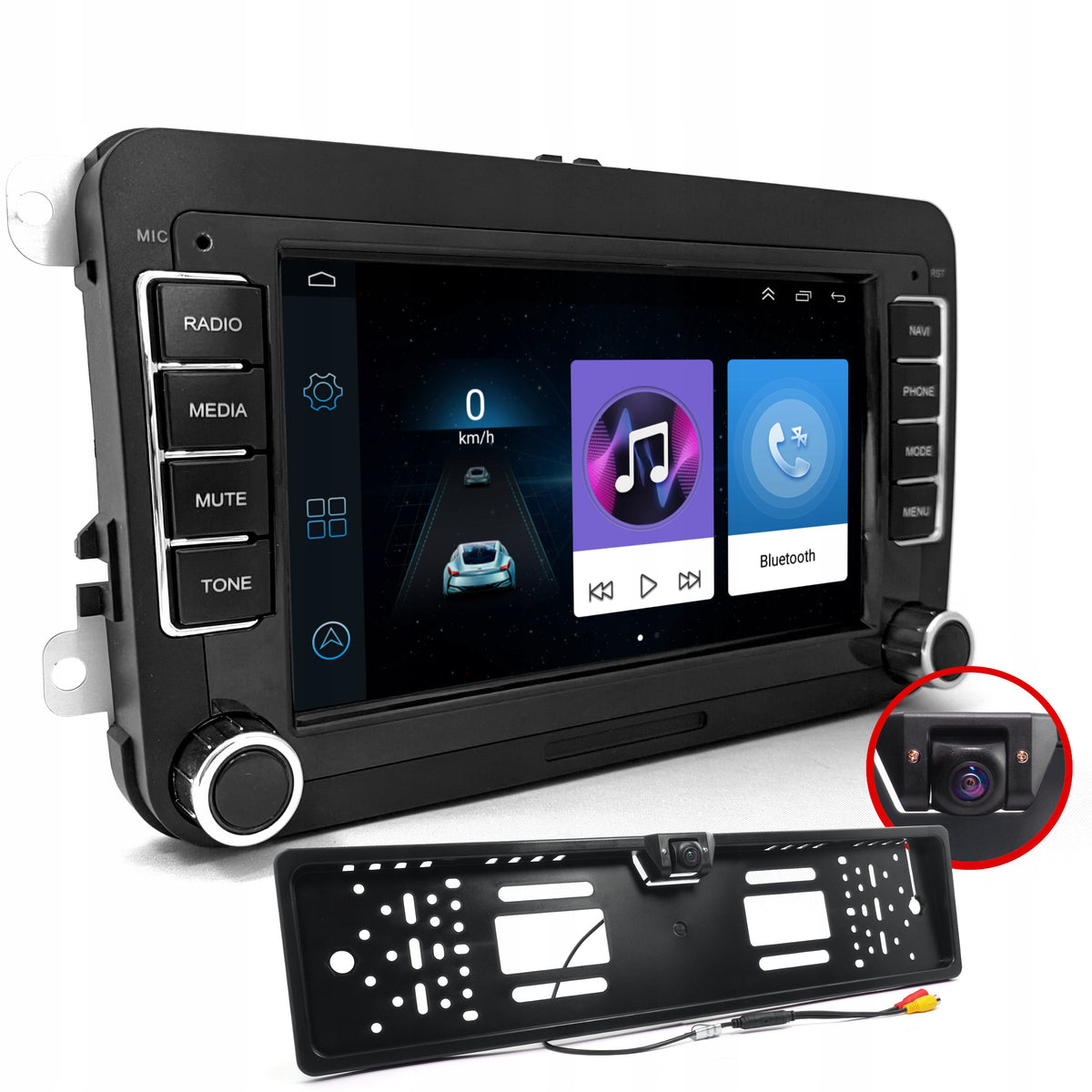 Car Radio 7021A 2/32GB 2DIN GPS Android 12 VAG Reversing Camera WiFi