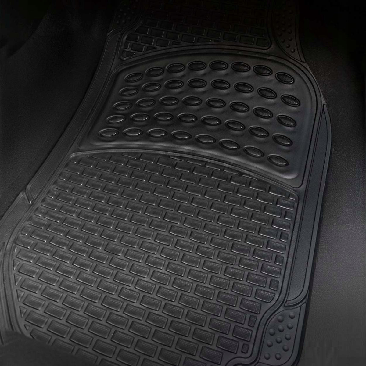 Car Rubber Rugs Black Front and Rear Set for Car Manufacturer Amio