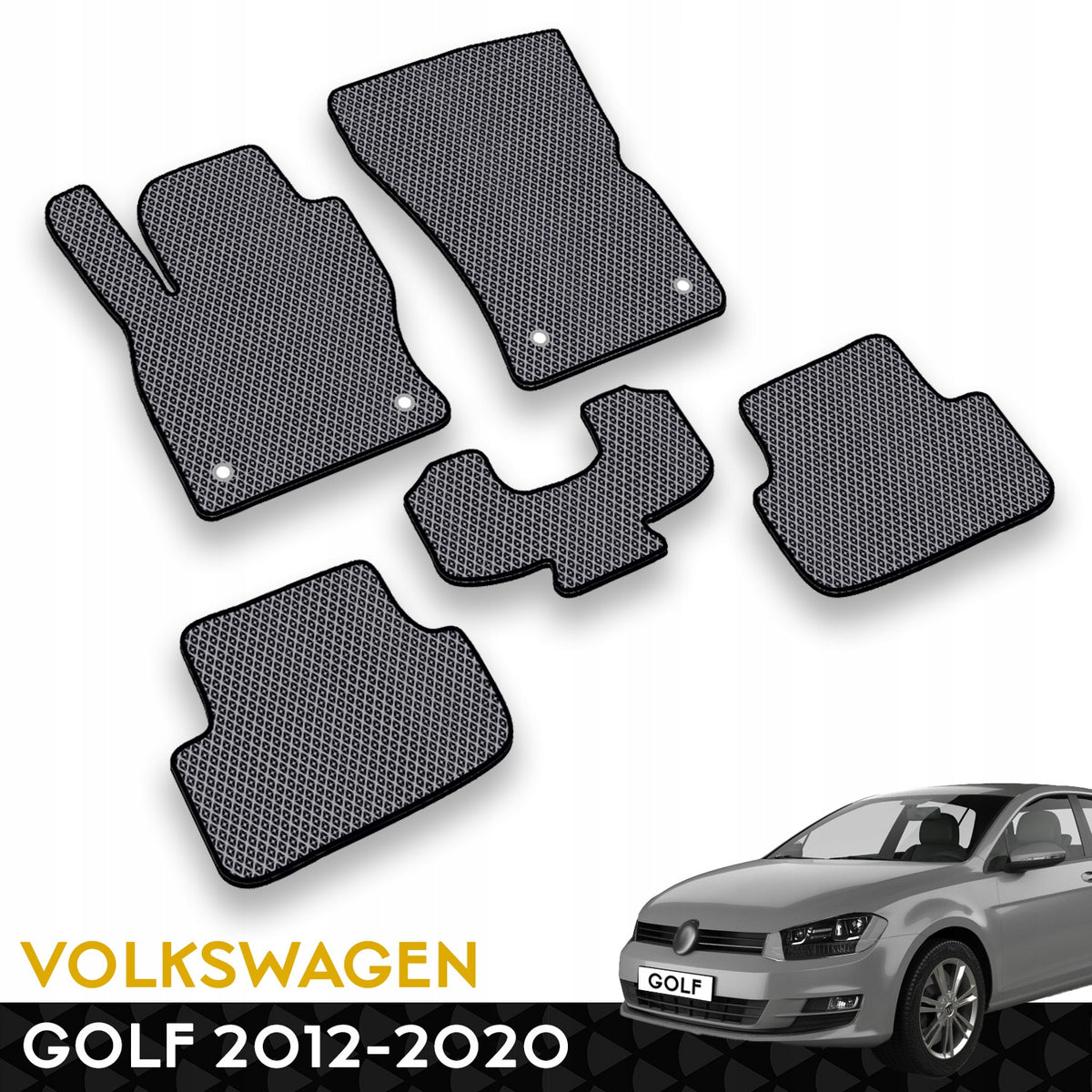 Car Rubber Rugs Prime EVA Volkswagen Golf 7 2012-2020 Grey