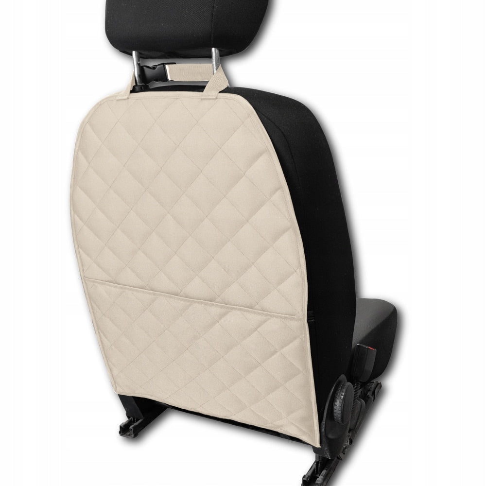 Car Seat Back Cover Seat Protector DIGGER POCKET BEIGE Kind multipurpose