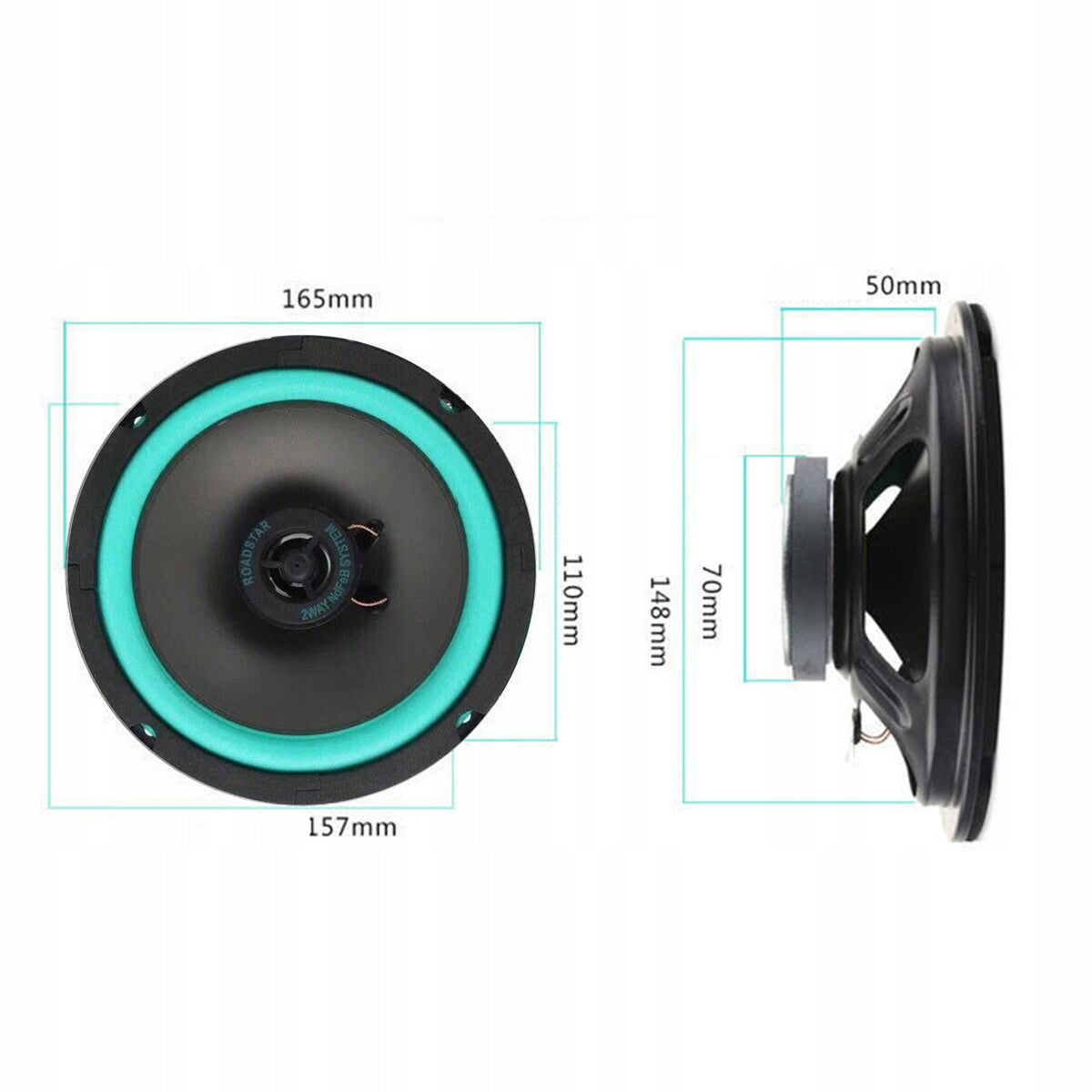 Car Speakers 2 Way Stereo Full Range 4 Ohm with VO-602 6.5 inch 160W Manufacturer no brand