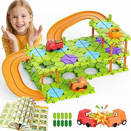 Car Track Educational Puzzle 190 Tasks Montessori Cars