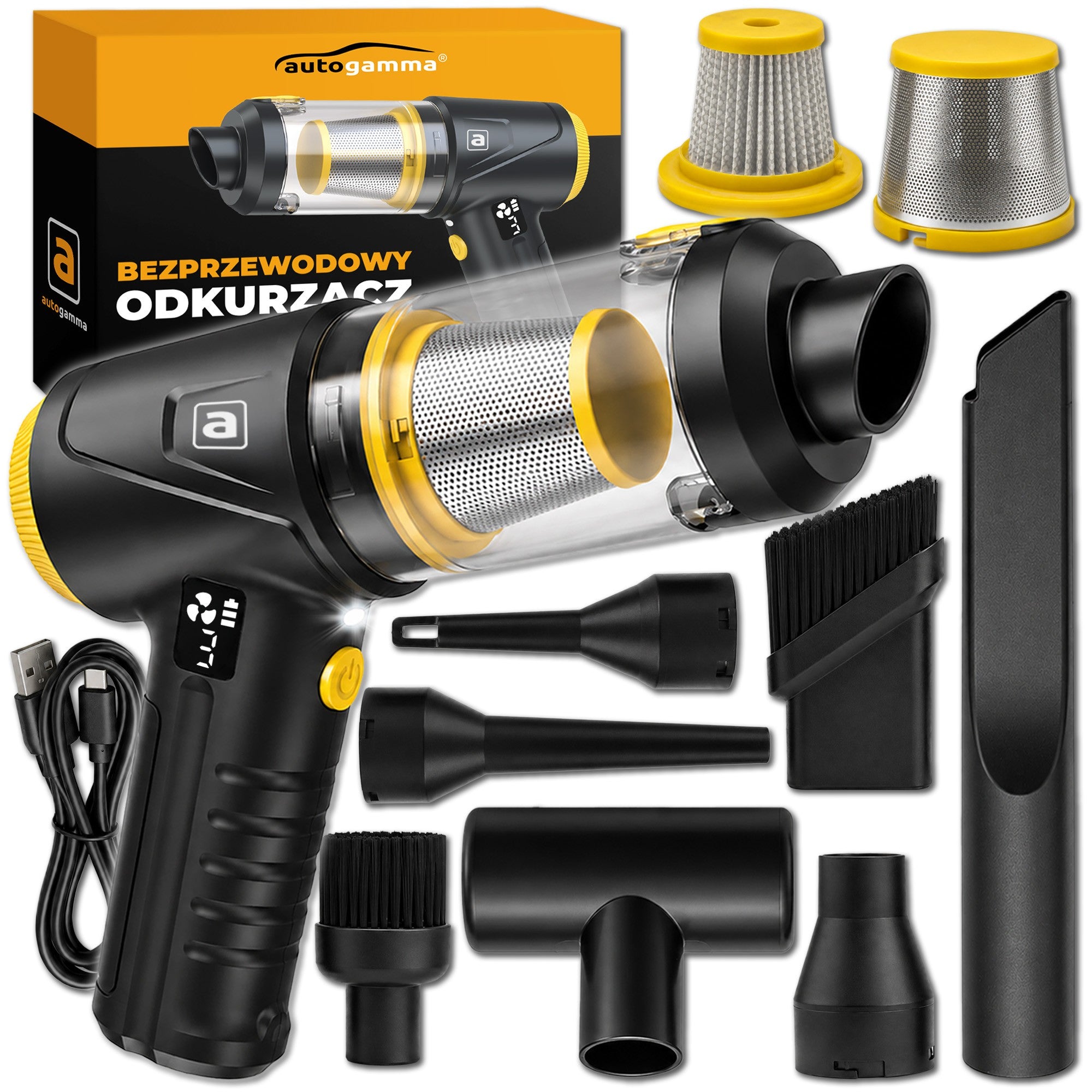 Car Vacuum Cleaner For Car Handheld Wireless 4in1 Tips 90W 16000Pa