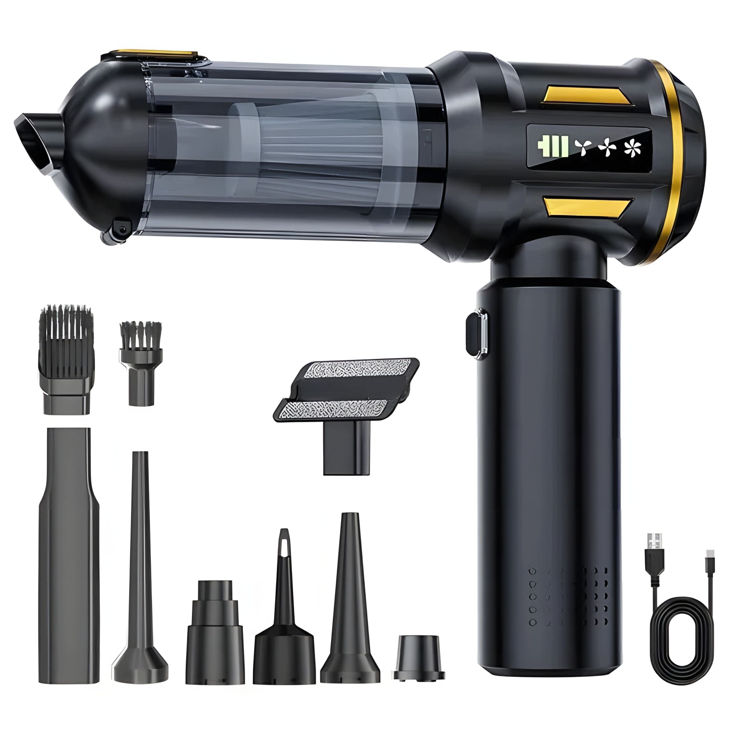 Car Vacuum Cleaner Wireless Handheld Blower 4in1 120W USB-C for Car