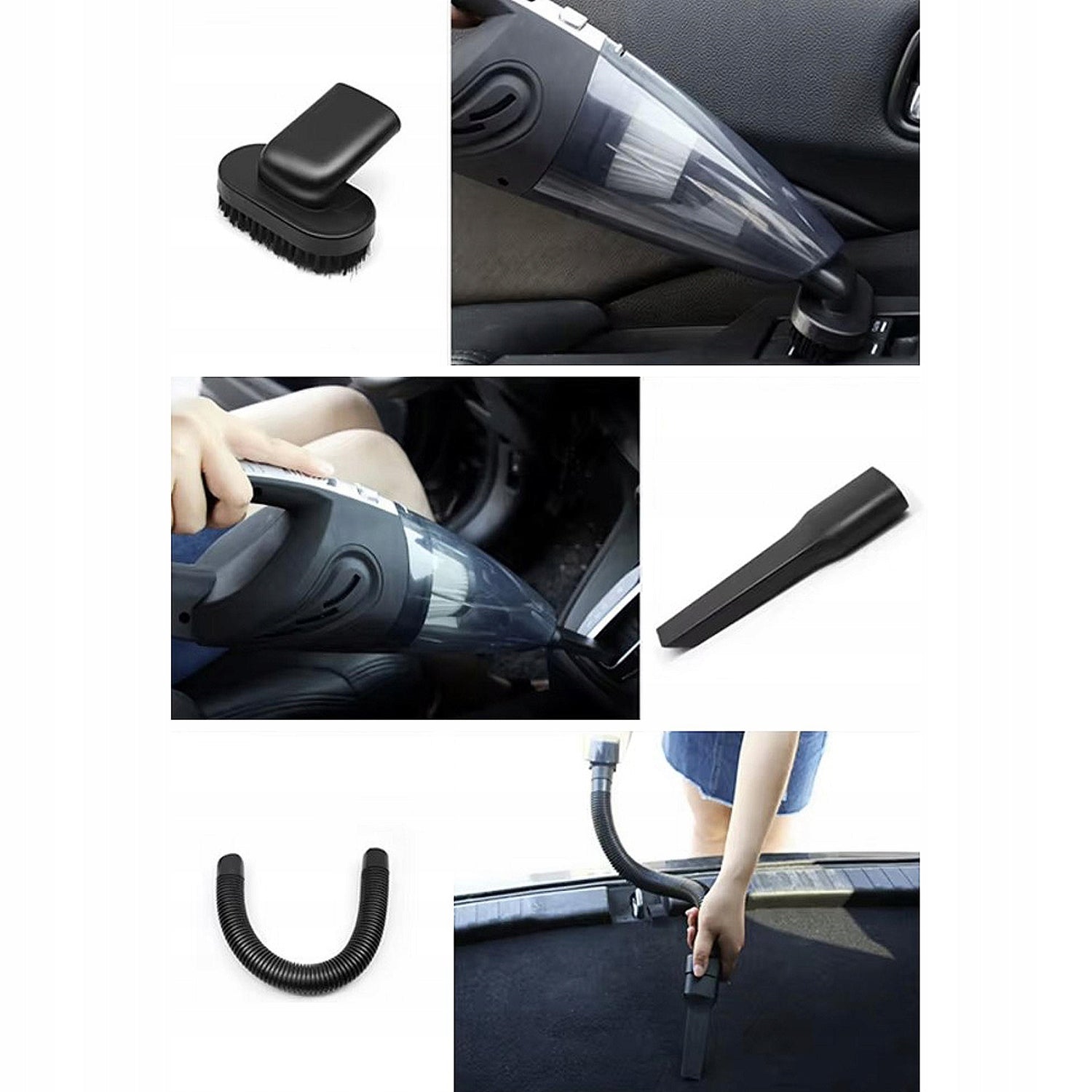 Car Vacuum Cleaner Wireless Handheld Cordless Powerful USB Tips Dominant color black