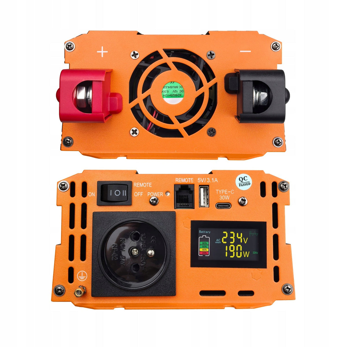 Car inverter 12V/230V Polion 1000W pure sine Effective power 1000 W