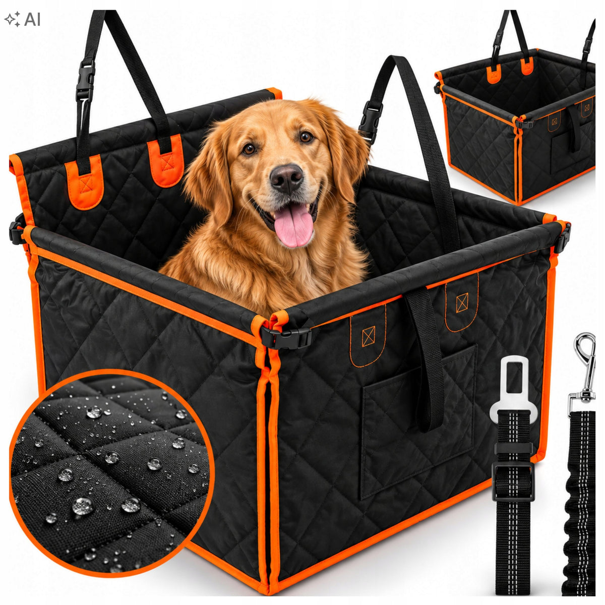 Car mat fabric XXL Zandor black 52 cm x 58,5 cm