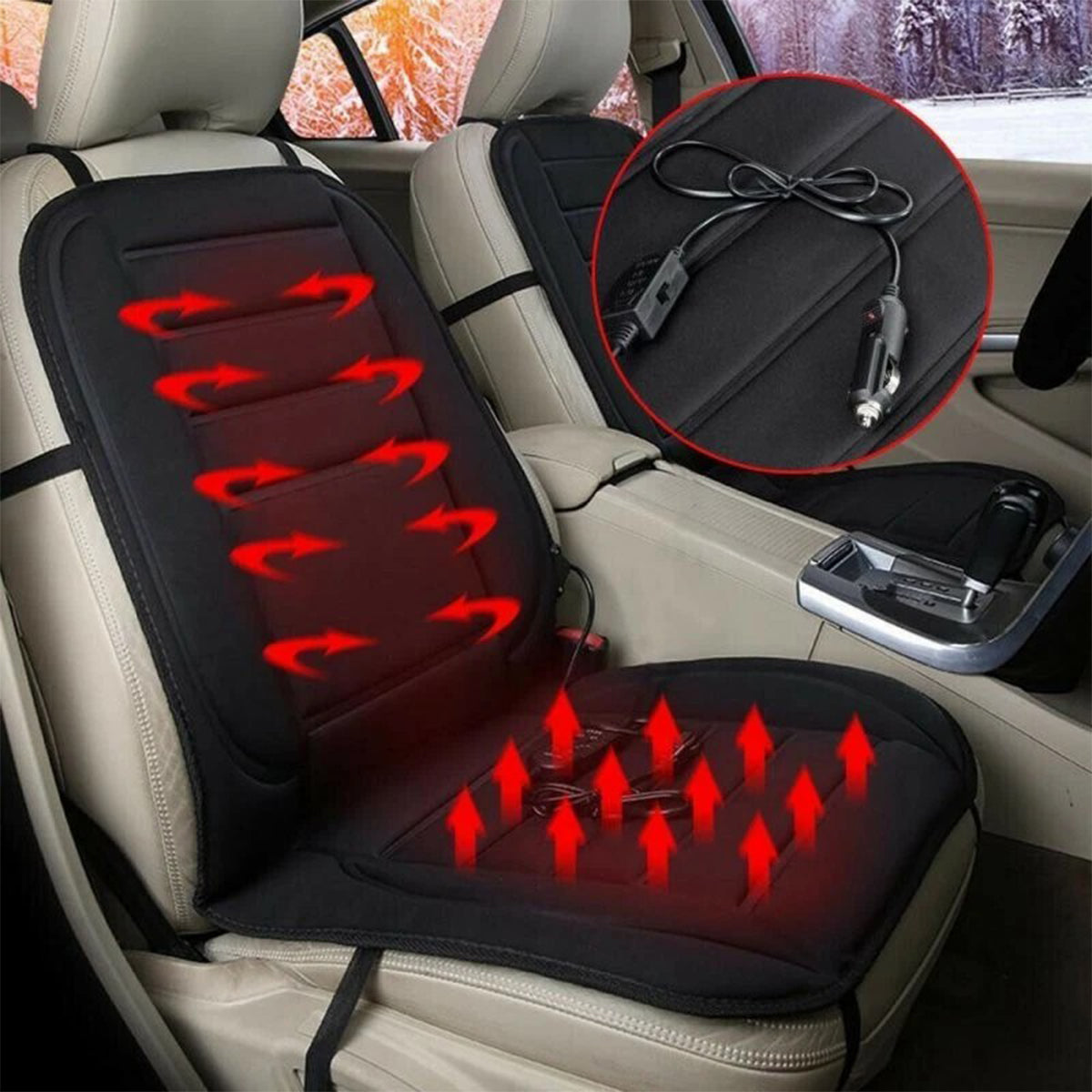 Car mat heated heating for seat 12V adjustment