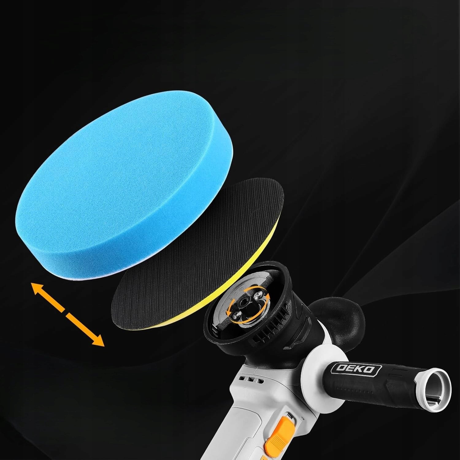 Car polisher DEKOPRO 800 W 1800–5500 rpm 150 mm 6 Speeds+PADS Power supply mains