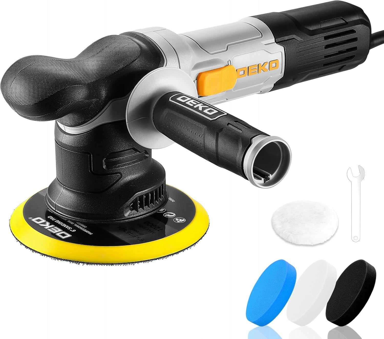 Car polisher DEKOPRO 800 W 1800–5500 rpm 150 mm 6 Speeds+PADS