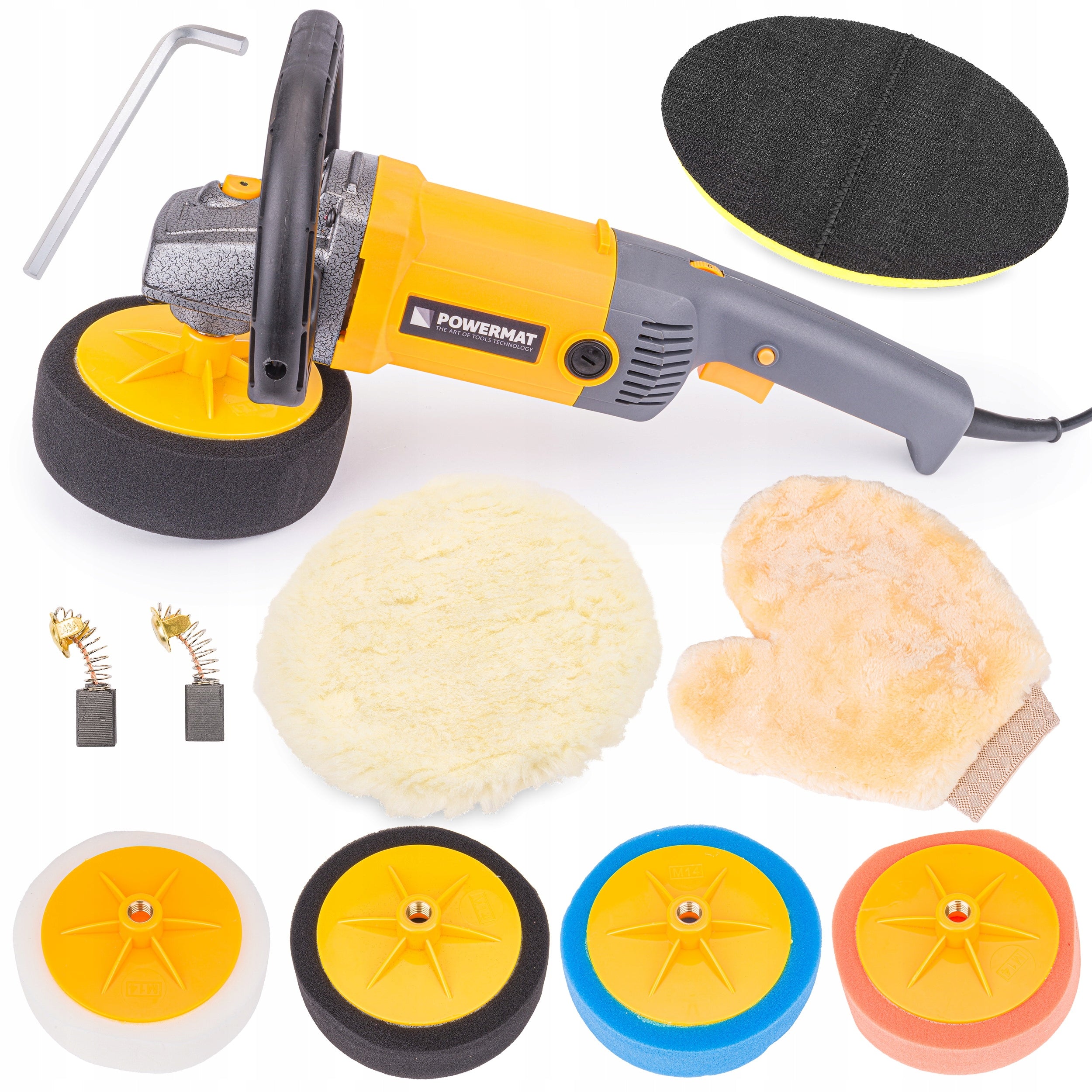 Car polisher Powermat 2600W adjustment of sponge rotation accessories