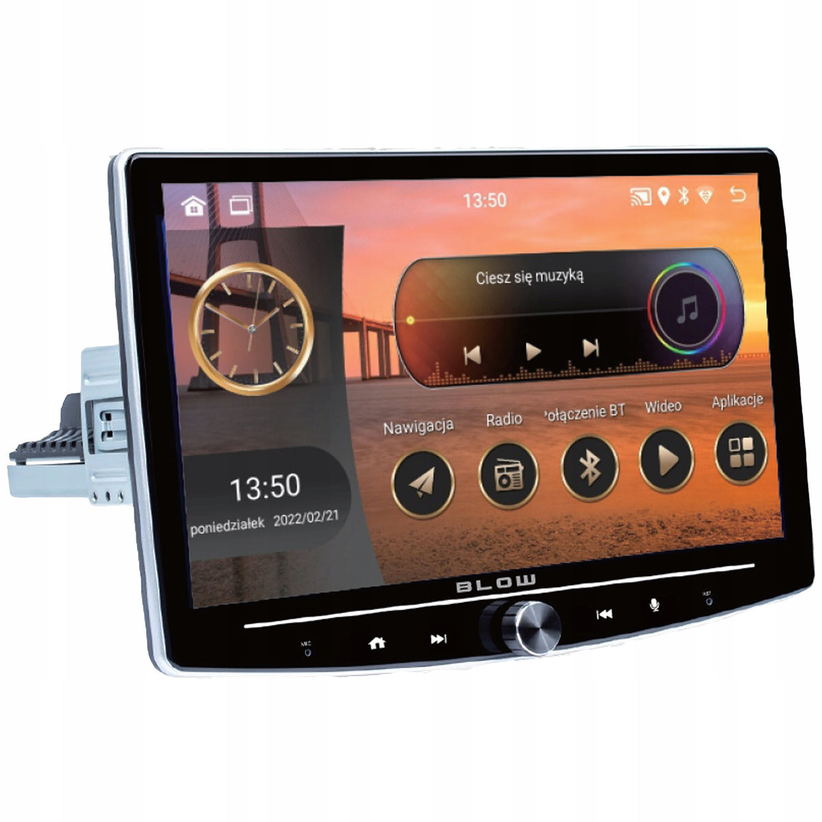 Car radio Blow 1-DIN Android 13 10 inch Bluetooth with reversing camera