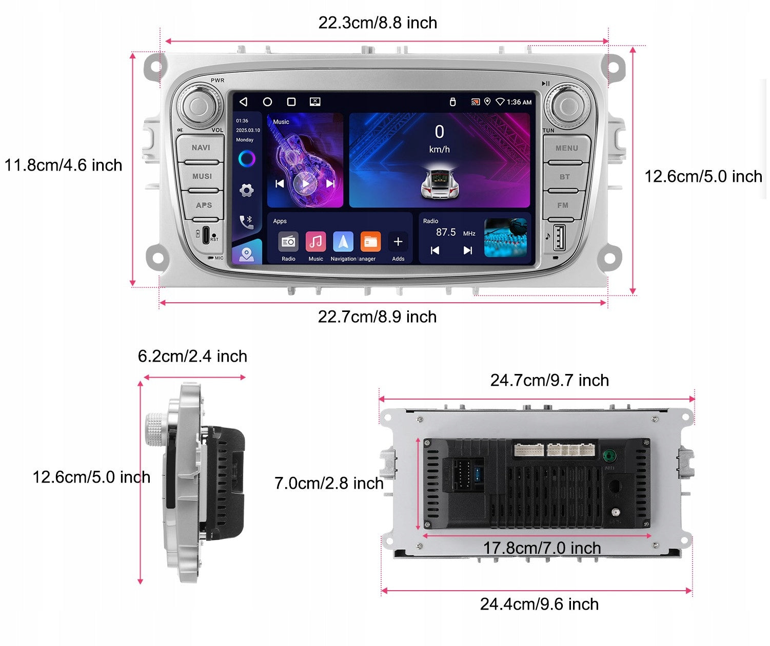 Car radio FORD MONDEO MK4 FOCUS MK2 MK3 GALAXY CarPlay WiFi USB-C Packaging status original