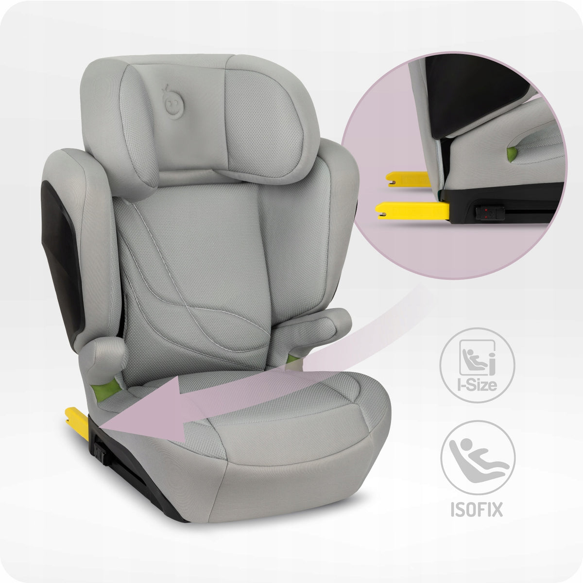 Car seat 15-36 kg (100-150 cm) MoMi MEI grey - i-Size ISOFIX Brand MoMi