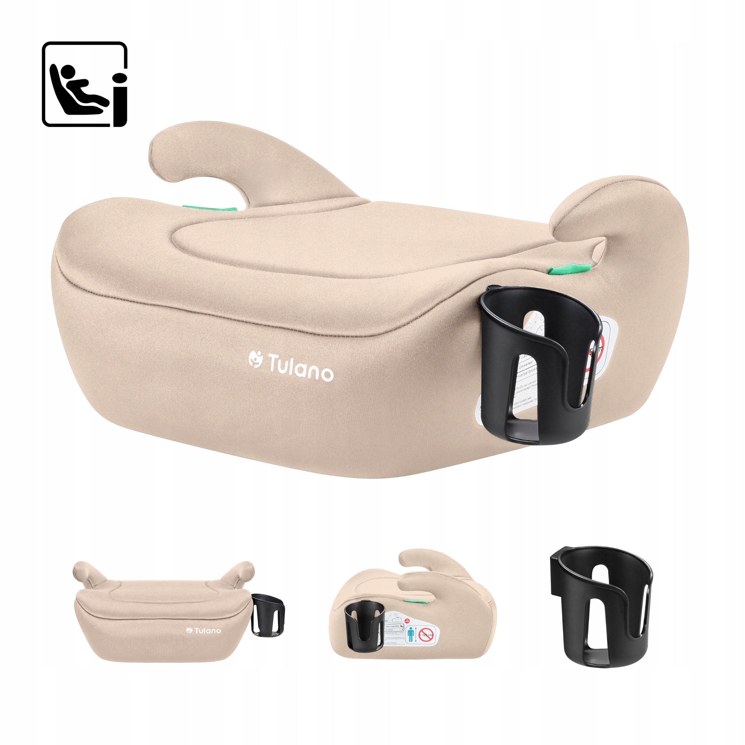Car seat 15-36kg STAND Tulano i-Size 125-150cm BEIGE + HANDLE