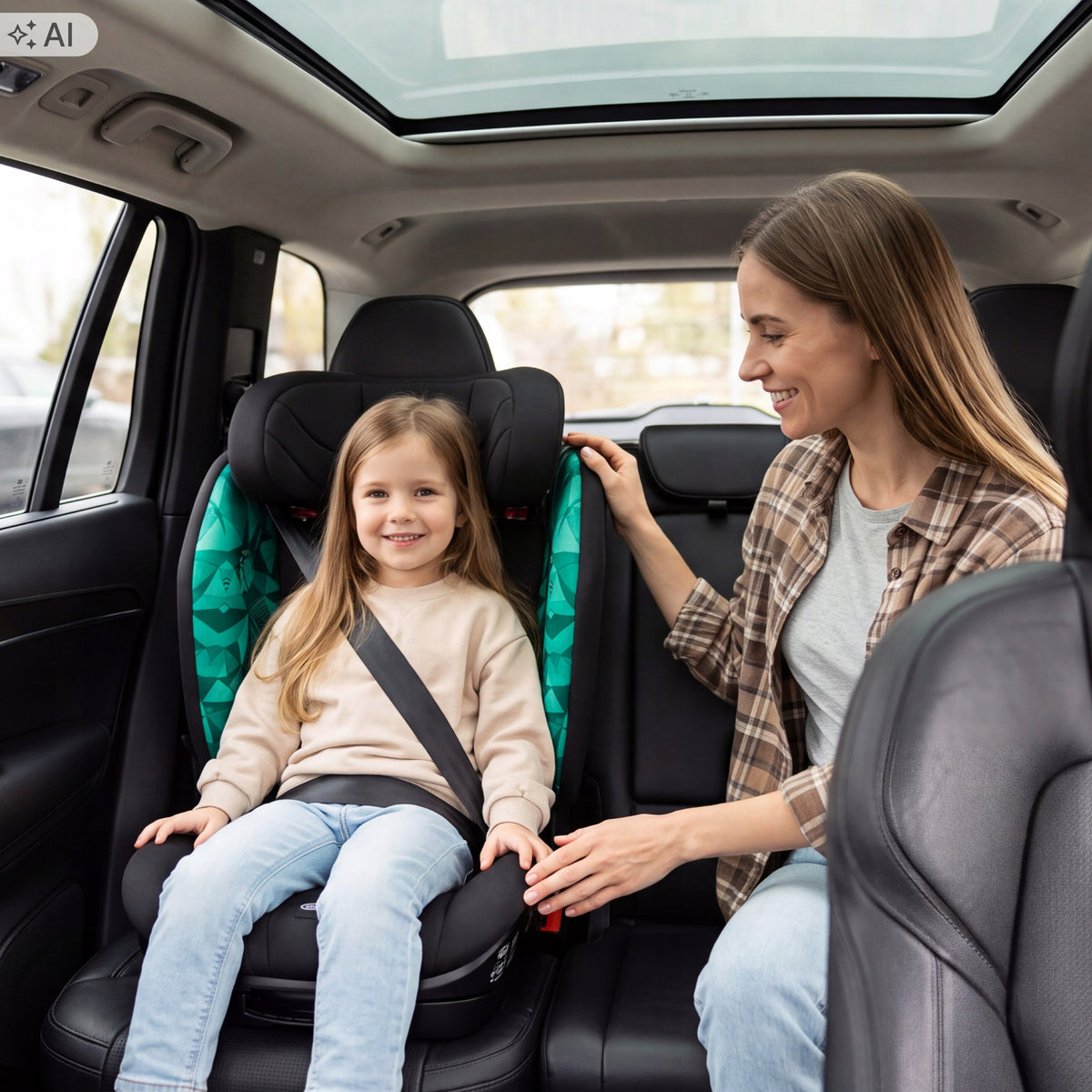 Car seat 9-36kg ISOFIX Tulano i-Size 76-150cm FOLDING green Manufacturer code TN-ZOOMA 55 BLACK-GREEN