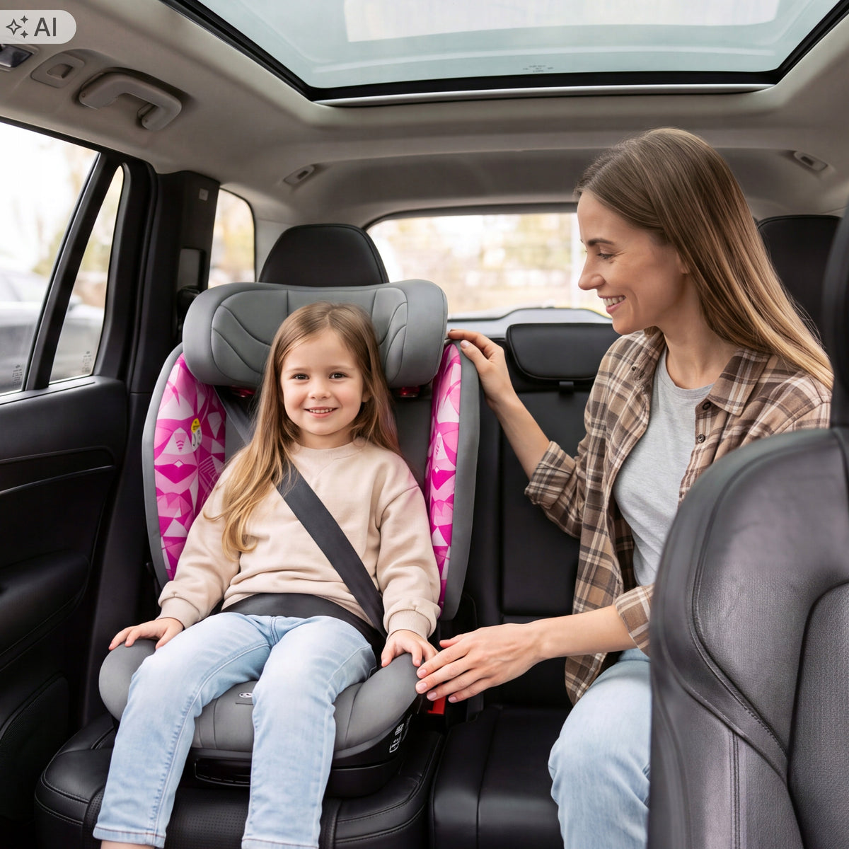 Car seat 9-36kg ISOFIX Tulano i-Size 76-150cm FOLDING pink Manufacturer code TN-ZOOMA 55 GREY-PINK