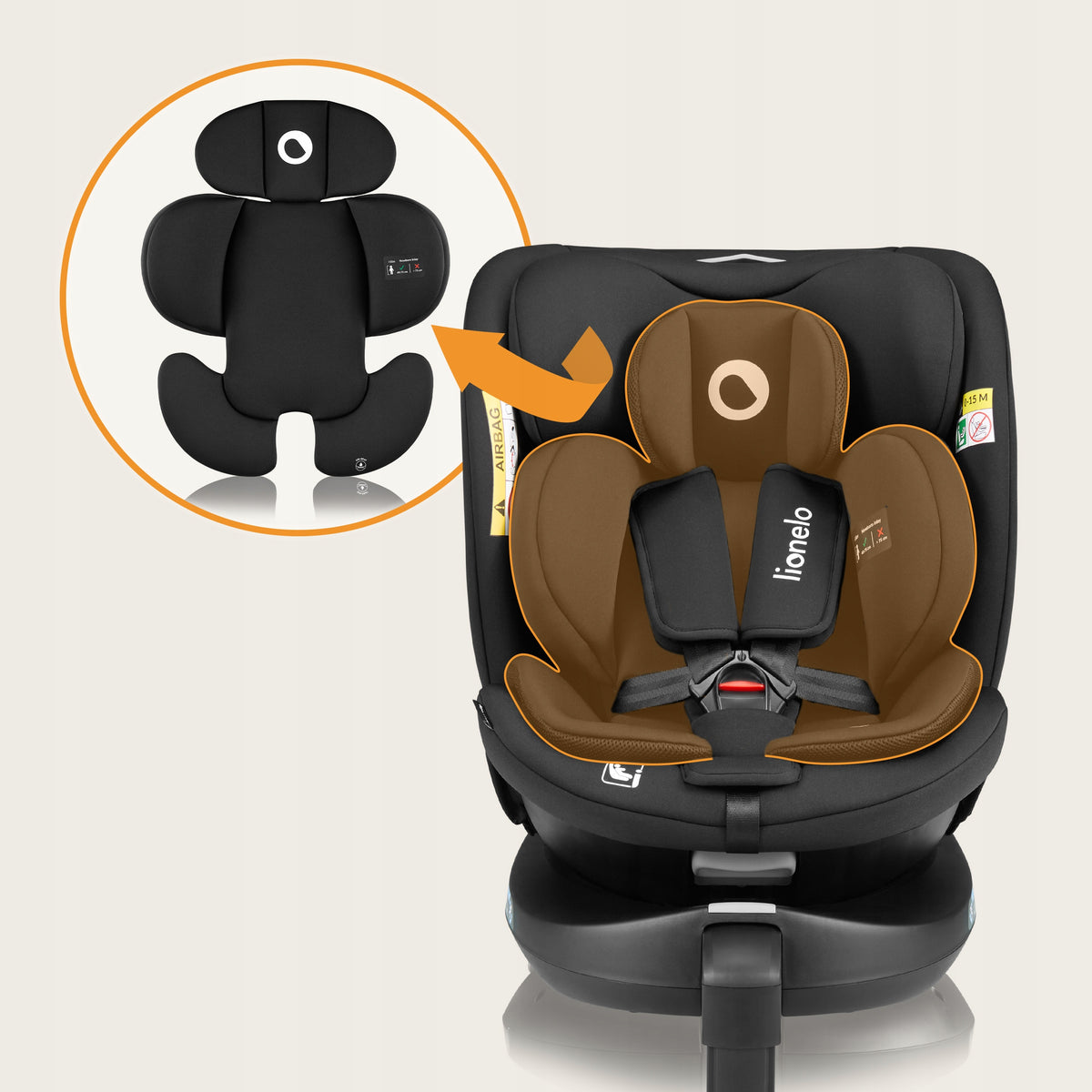 Car seat SWIVEL base 360° ISOFIX 40-150cm Lionelo Navy i-Size Brand Lionelo