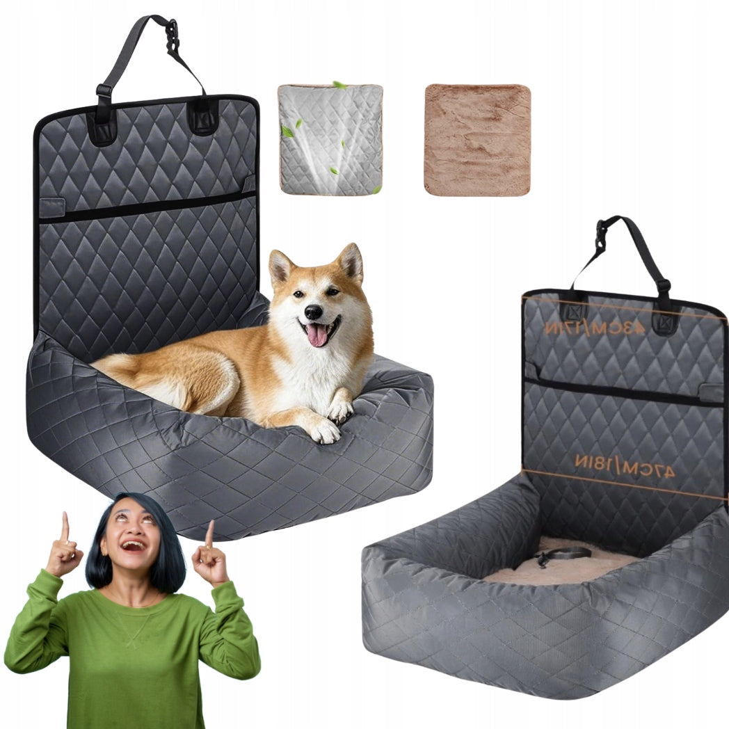 Car seat cover for dog grey 2 pcs HAPPY HACHI 60x50cm