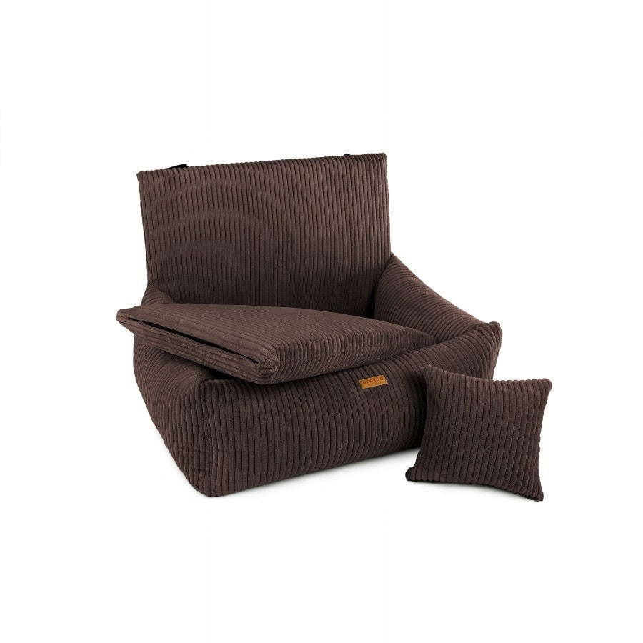 Car seat for dog MILANO brown S bed for car brown Packaging status original