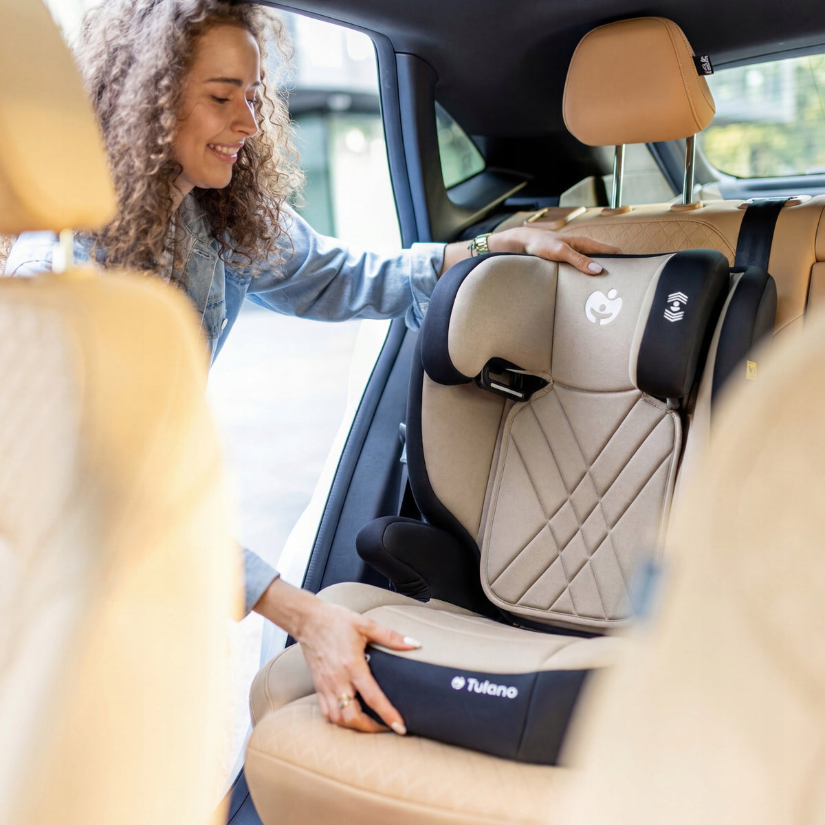 Car seat isofix i-Size TULANO beige stand 15-36kg Brand TULANO