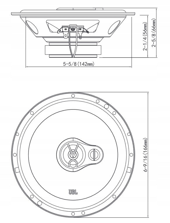 Car speakers JBL STAGE2 634 165mm 3-way 250W grilles + frames Manufacturer code 6925281946523