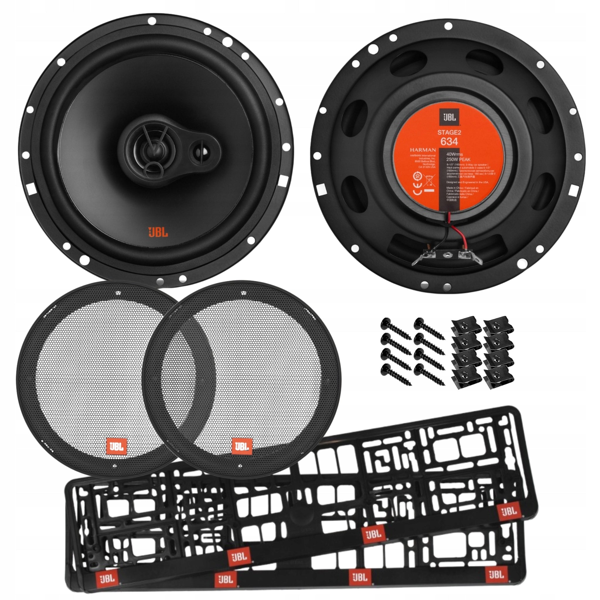 Car speakers JBL STAGE2 634 165mm 3-way 250W grilles + frames
