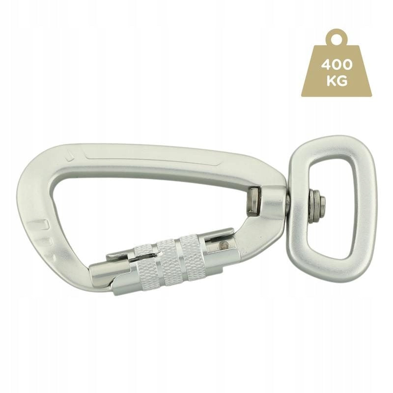 Carabiner aluminium carabiner with swivel lock for leash 25mm 2,5cm