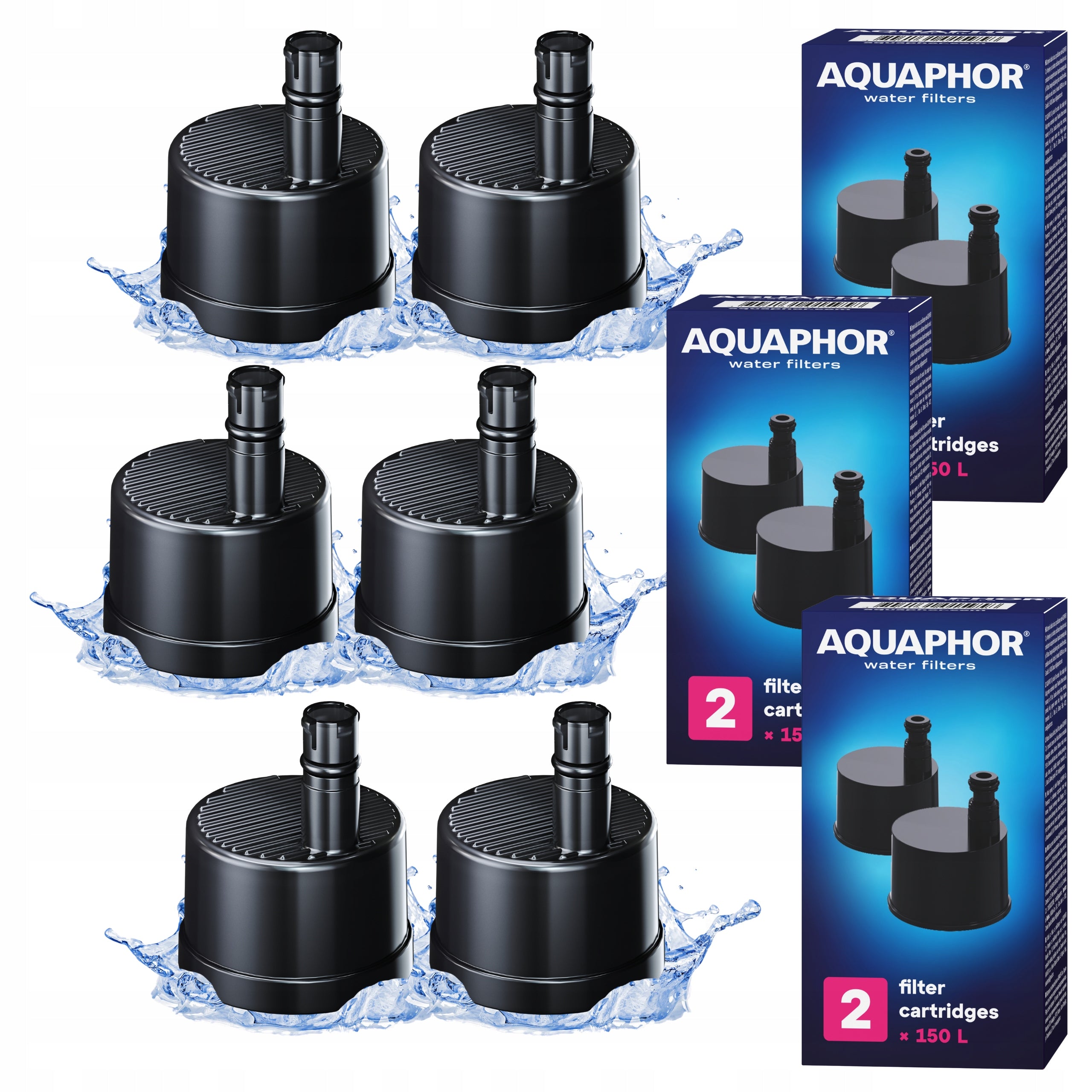 Carbon Filter Water Cartridge for Bottle AQUAPHOR CITY set of 6