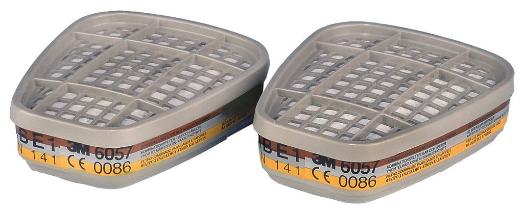 Carbon Filters 3M 6057 ABE1 Chemical Absorbers 2 Pieces Original Manufacturer code POCHŁANIACZE 3M 6057 Na Gazy i Opary PL BHP