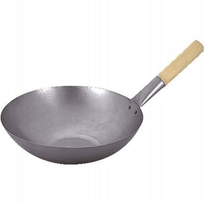 Carbon Steel Flat Bottom Wok 33cm Jade Tample