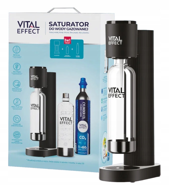 Carbonated Water Saturator Gassing Water Staurator + Co2 Cartridge + Bottle Packaging status original