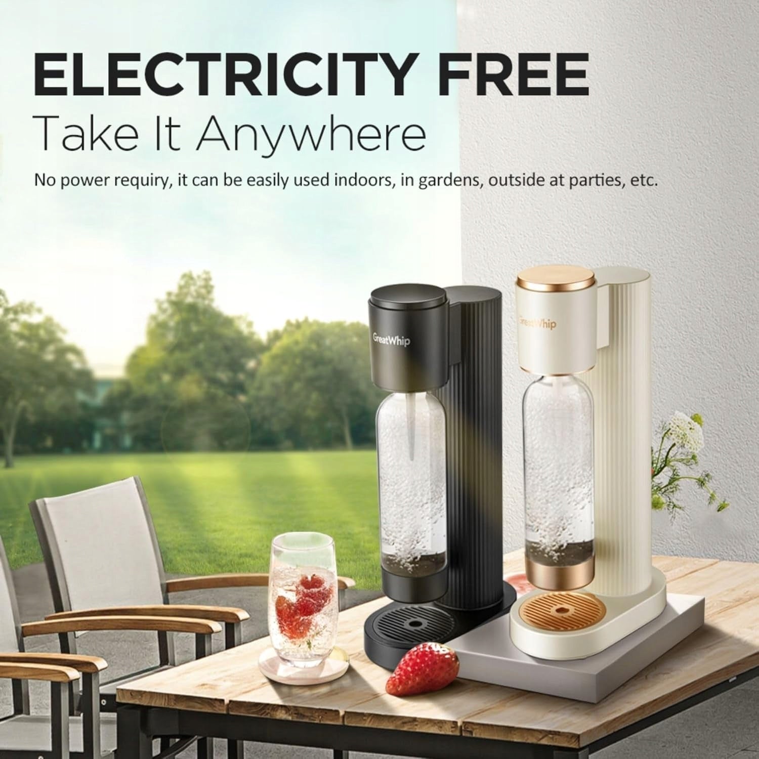 Carbonated water machine, GREATWHIP, SODA MAKER CLASSIC , cream Packaging status original