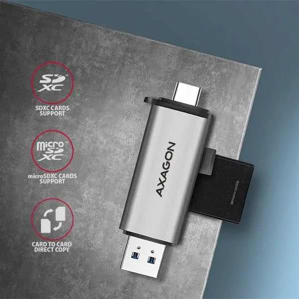 Card reader AXAGON CRE-SAC, USB3.2 Gen 1 Type-C + Kind universal