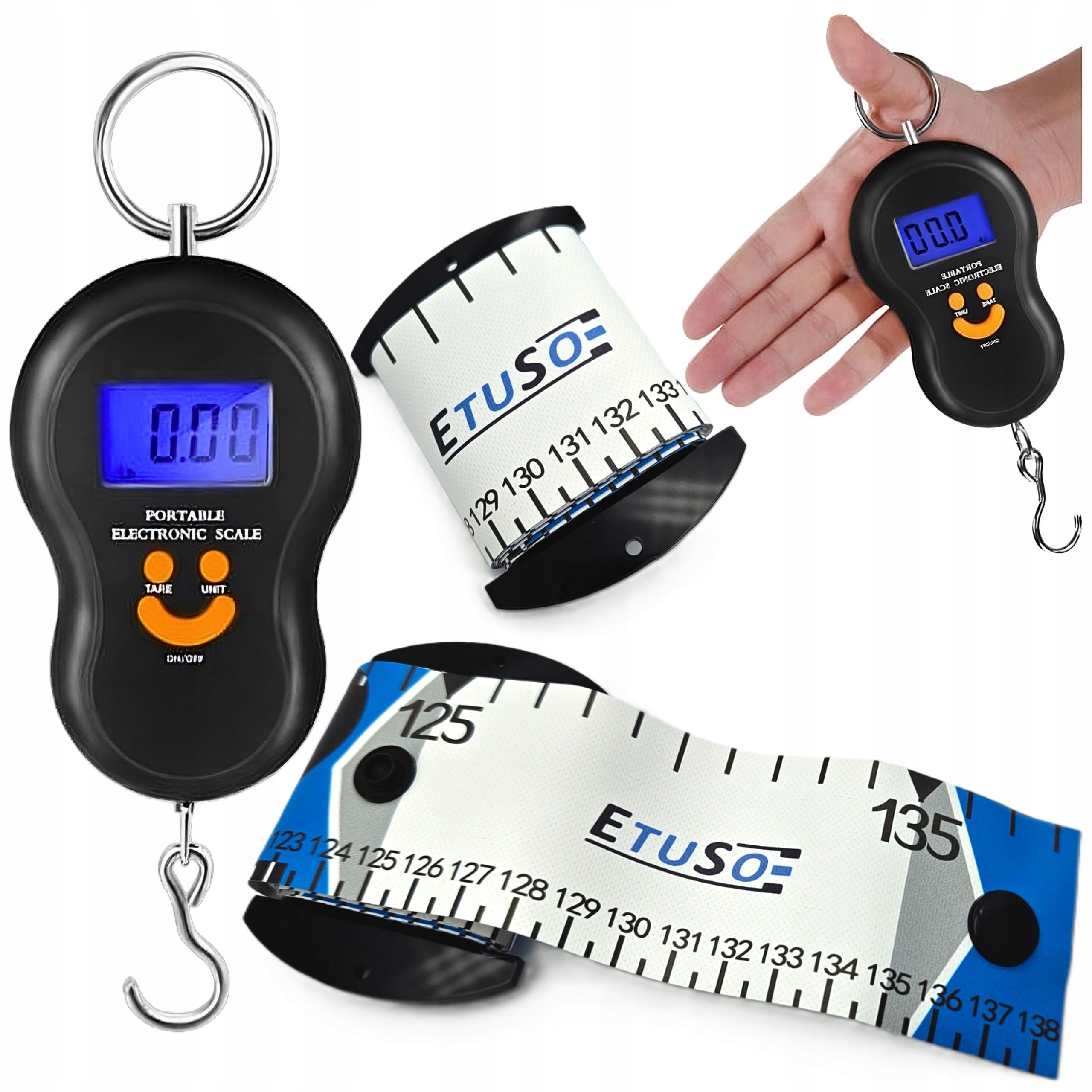 Carp Fishing Scale 50kg + Measure 138cm Fishing Measuring Set