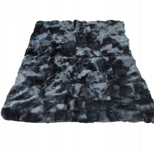 Carpet Bedspread Sheepskin Natural Black Toscan