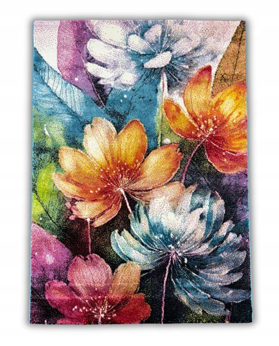 Carpet Colorful FOLKLORE 80x150 cm Floral Modern Soft for Living Room