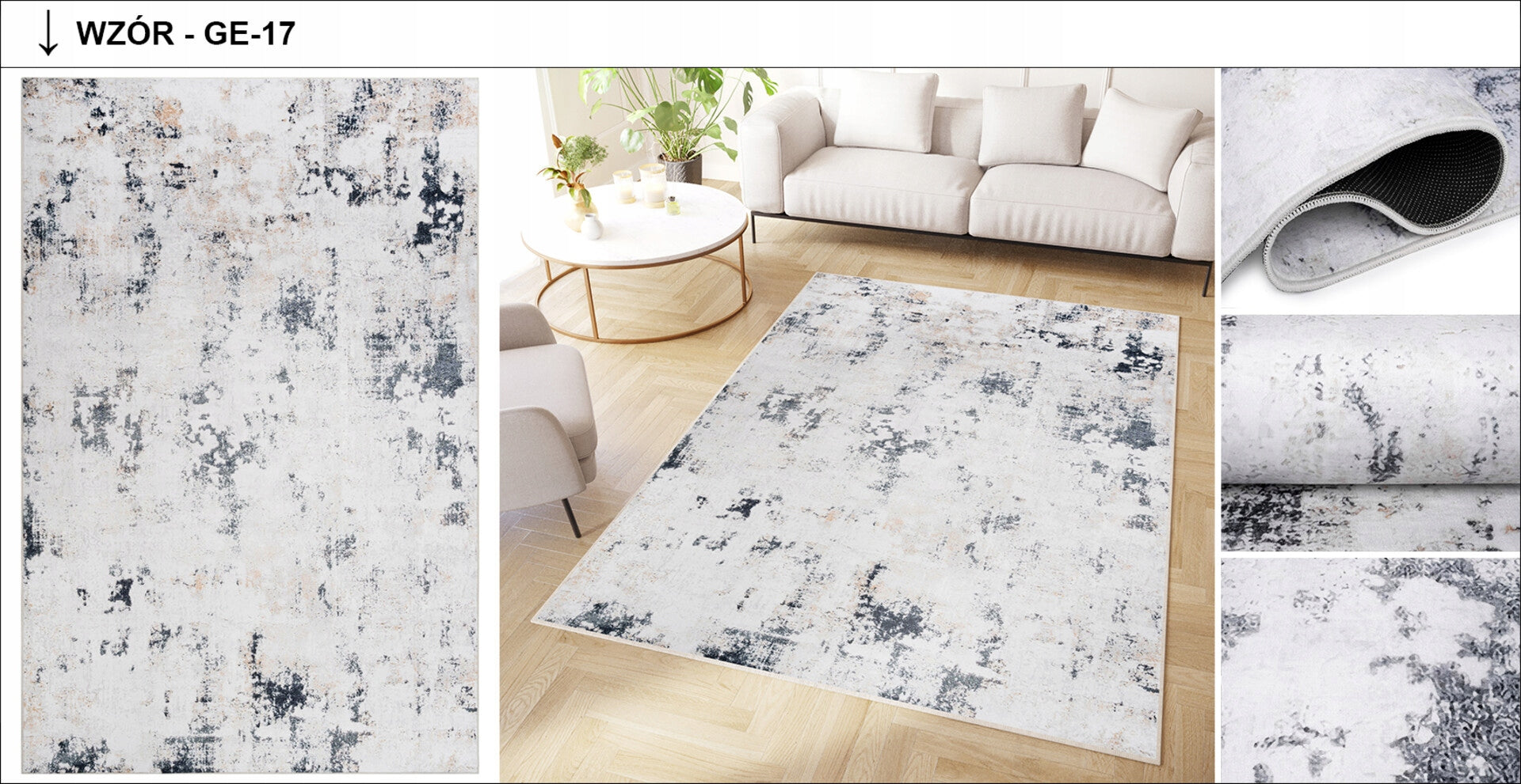 Carpet DOVE 80x150 Modern Fashionable Elegant Anti-slip Printed Manufacturer code Dywan DOVE Drukowany Antypoślizgowy